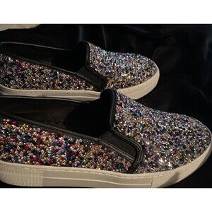 Steve Maden Glitter Rhinestone Sneakers sizes 7.5 m